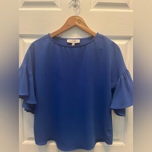 PRE-OWNED AMANDA U WOMEN'S ROYAL BLUE BELL SLEEVE BLOUSE- SMALL